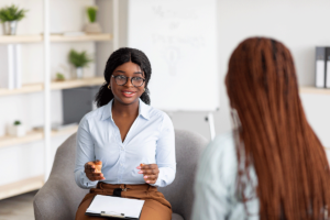 A woman in mental health treatment in Charleston, WV