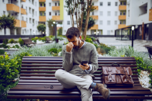 A man experiencing severe anxiety symptoms